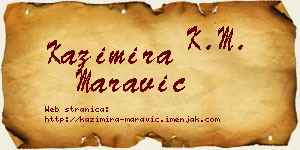 Kazimira Maravić vizit kartica